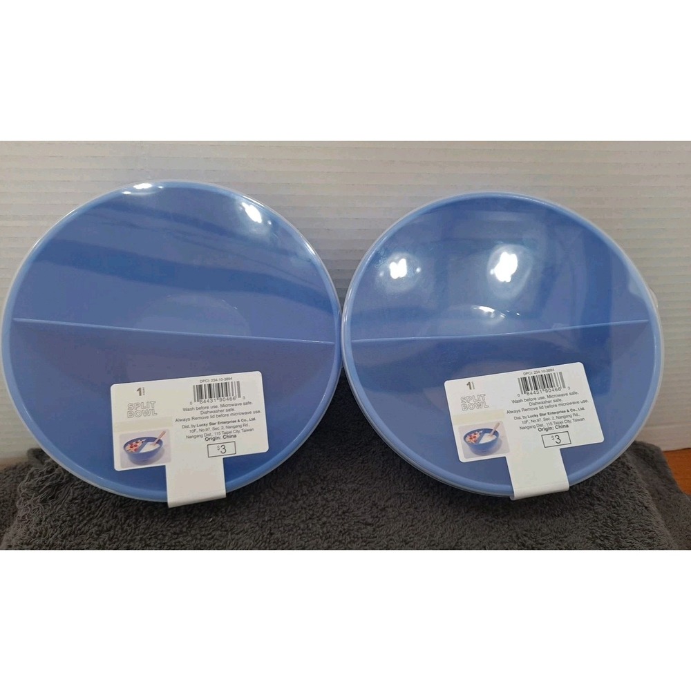 Set of 2 Separated Cereal Bowl Salad Bowl Anti Soggy Snack And‎ Dip Bowl